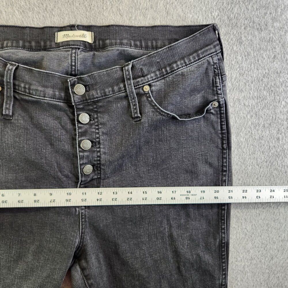 Madewell Jeans Womens 34P Petite Black 10" High Rise Skinny Raw Hem Button Fly - Picture 13 of 16